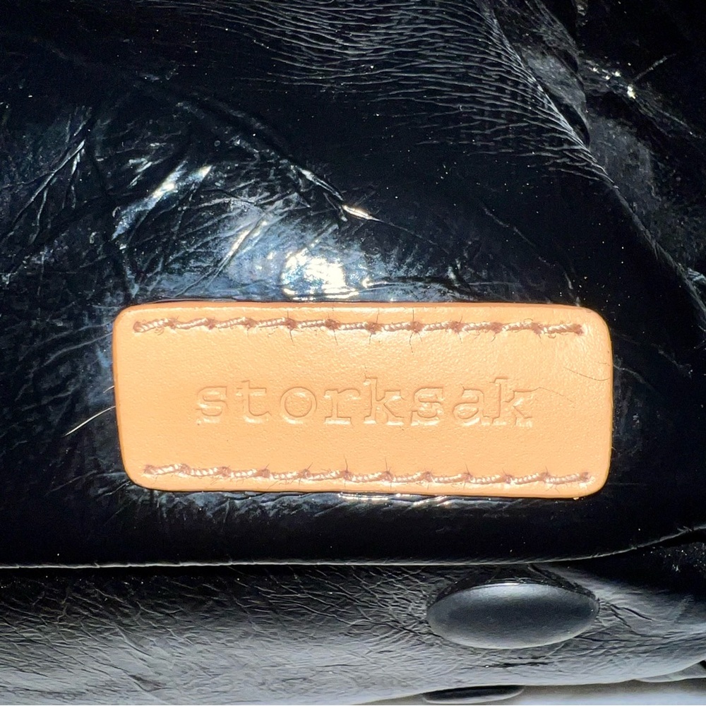 Storksak Black Patent Leather Kate Diaper Bag - Picture 8 of 15